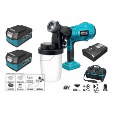 Dedra Set Pistol de vopsit 900 ml duza 2.5 mm SAS+ALL 2 acumulatori Li-Ion 18V 4.0Ah incarcator rapid 125W si geanta
